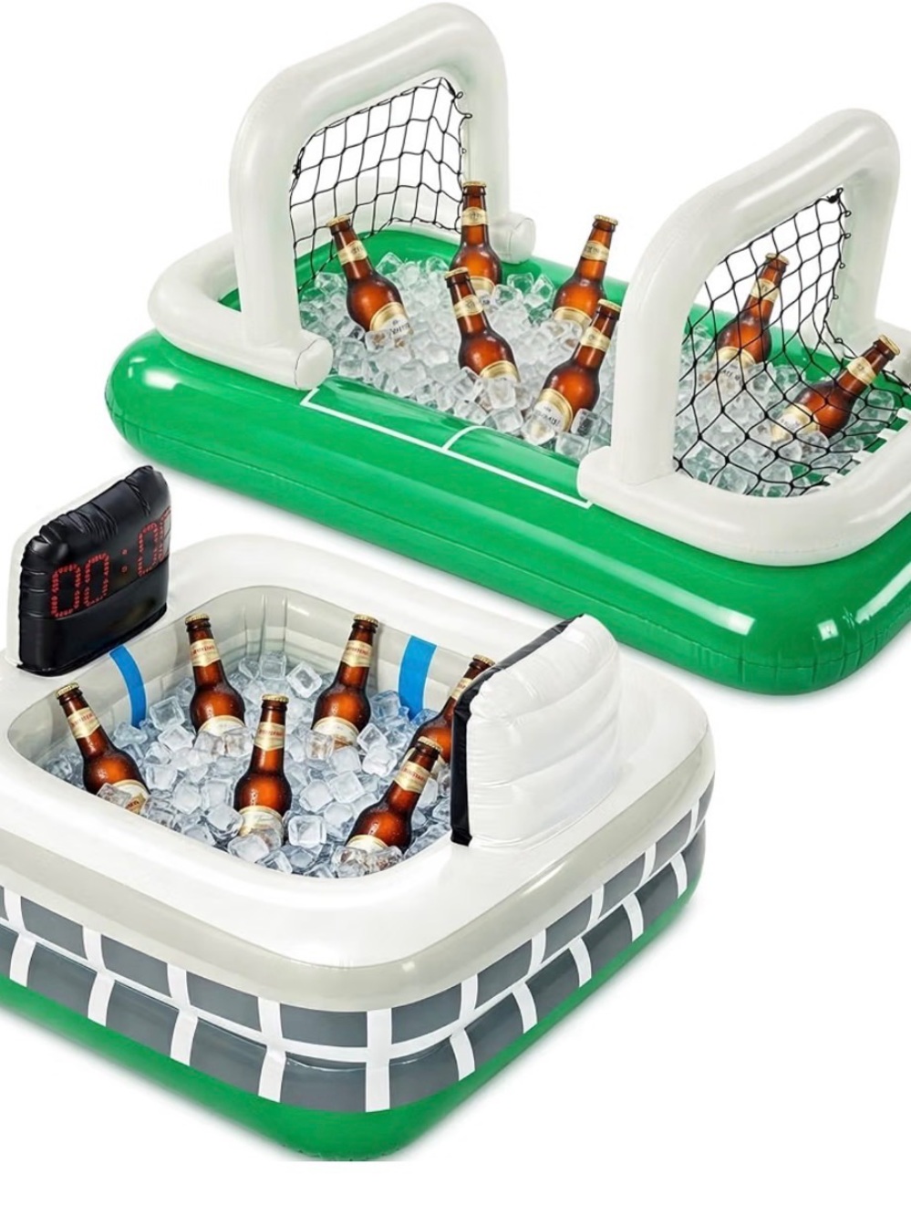 2 Pcs inflatable soccer beverage floating set